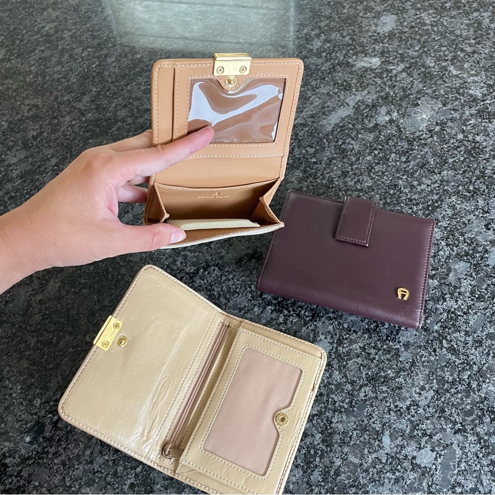 Beige Leather Wallet Trio by Etienne Aigner - Picture 3 of 8